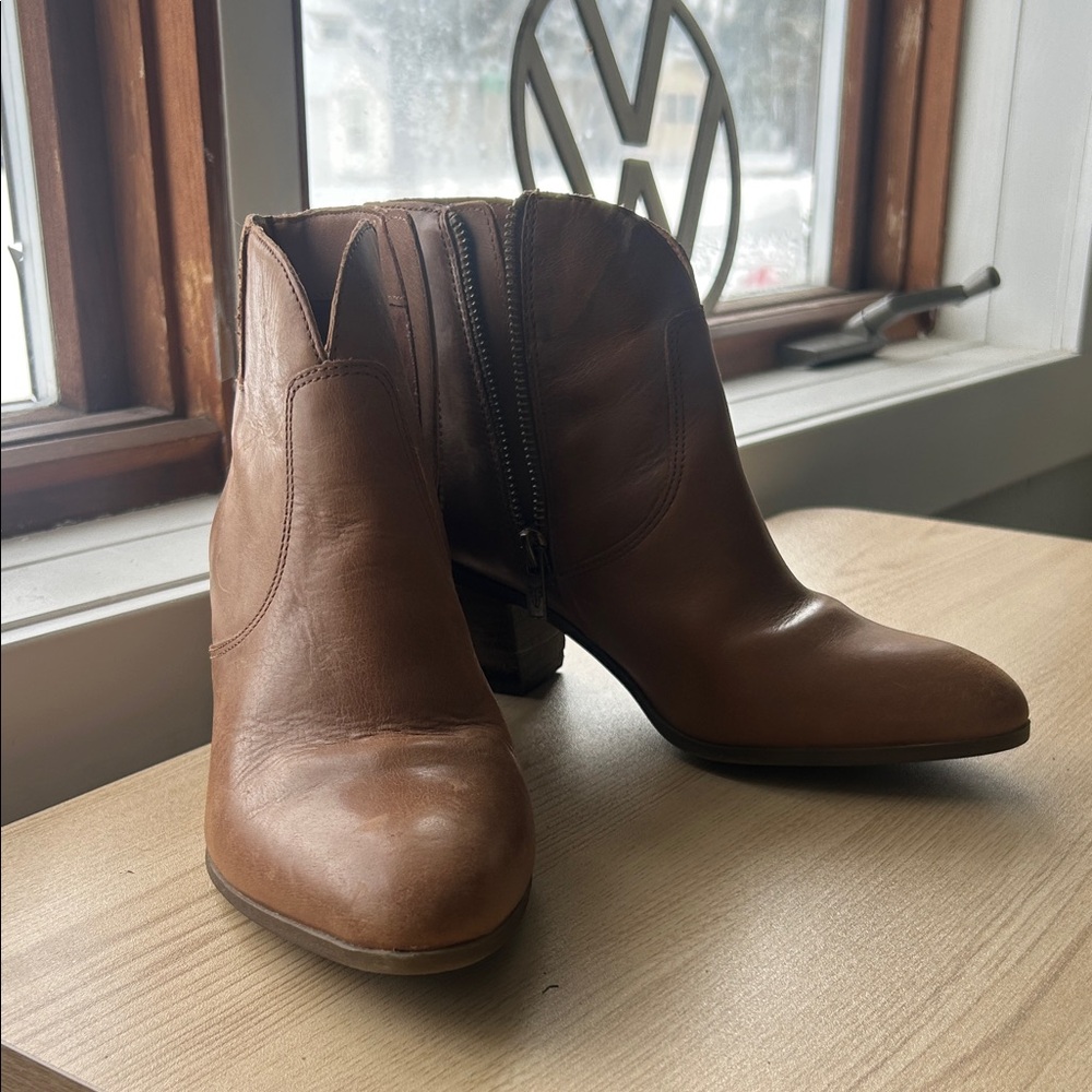 Frye Brown Leather Ankle Boots, women size 8